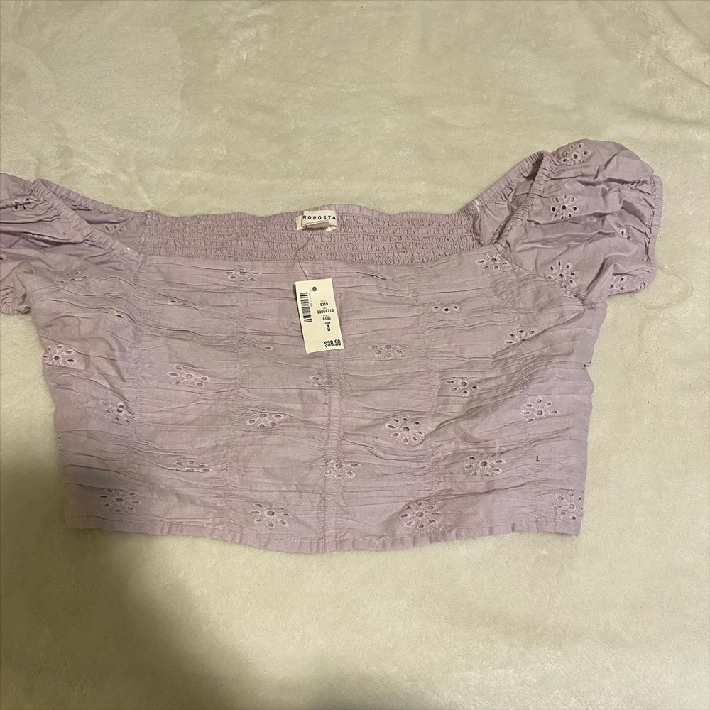 Off the shoulder Lilac crop top